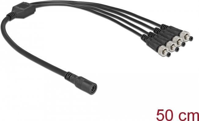 Delock Cavo di distribuzione CC 5,5 x 2,1 mm 1 x presa a 4 x spina avvitabile