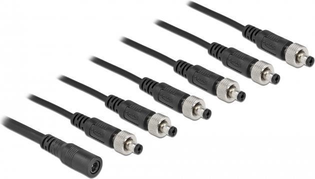 Delock Cavo di distribuzione CC 5,5 x 2,1 mm 1 x presa a 6 x spine avvitabili