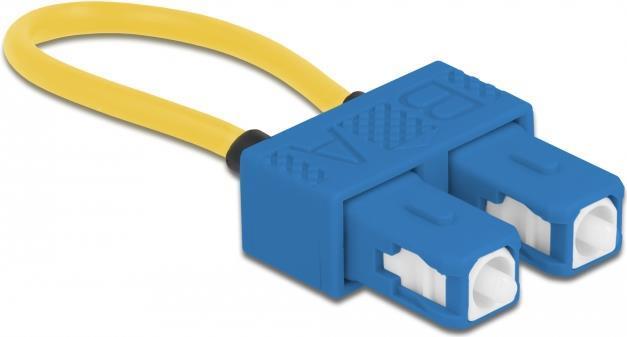 Delock - Adattatore Loopback - SC/UPC Single Mode (M) - 3 mm - Fibra di vetro - Duplex - 9/125 Micrometro - Blu, Giallo (86920)