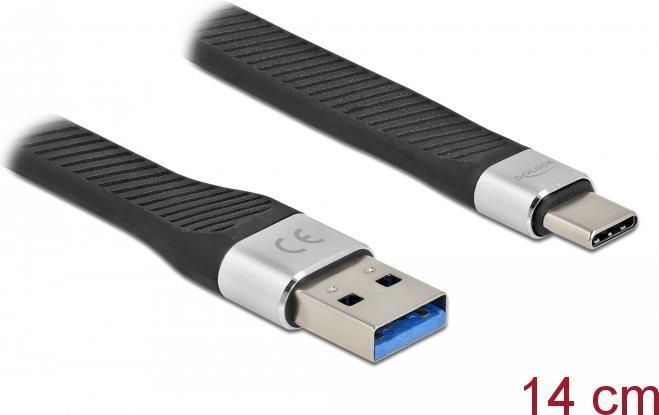 Delock Cavo a nastro FPC da USB Tipo-A a USB Tipo-C 14 cm PD 3A