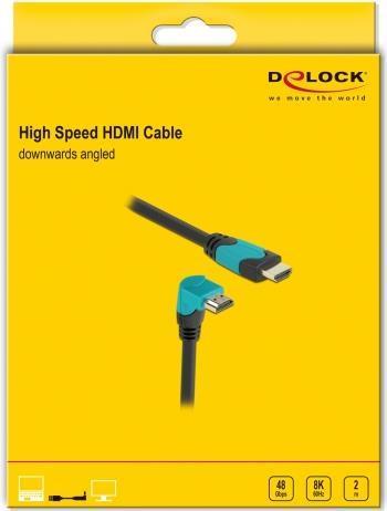 DeLOCK 86992 cavo HDMI 2 m HDMI tipo A [Standard] Nero, Blu (DeLOCK High Speed HDMI Cable, straight - angled, 8K, 2m - Blue/Bla