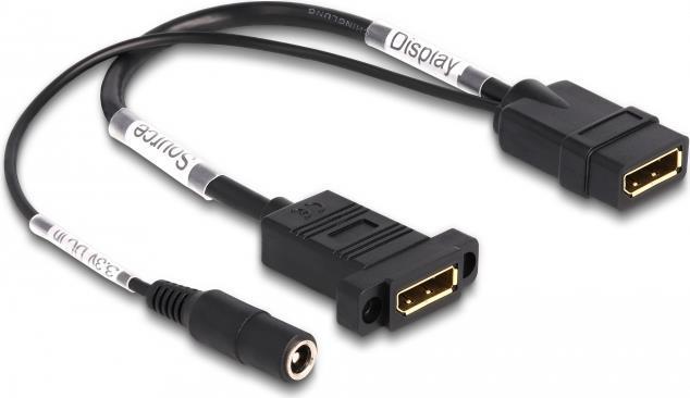 DELOCK - Cavo DisplayPort - DisplayPort (W) a DC Connettore, DisplayPort (W) Pannello montato - 30 cm - Supporta 4K 60 Hz (3840