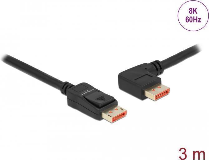 Delock - Cavo DisplayPort - DisplayPort (M) in particolare fino a DisplayPort (M) angolato - DisplayPort 1.4 - 3.0m - Supporta
