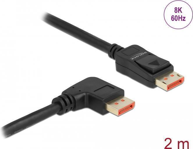 Delock Cavo DisplayPort maschio dritto a maschio 90Ã‚Â° ad angolo retto 2 m