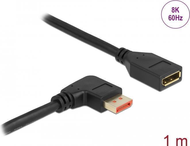 Delock - Cavo di estensione DisplayPort - DisplayPort (M) angolato a destra a DisplayPort (W) - DisplayPort 1.4 - 1.0m - Suppor