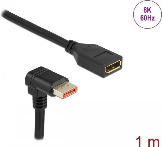 Delock - Cavo di estensione DisplayPort - DisplayPort (M) angolato su DisplayPort (W) - DisplayPort 1.4 - 1.0m - Supporta 8K 60