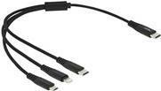 Delock Cavo di ricarica USB 3 in 1 da USB Type-C a Lightning / Micro USB / USB Type-C 30 cm