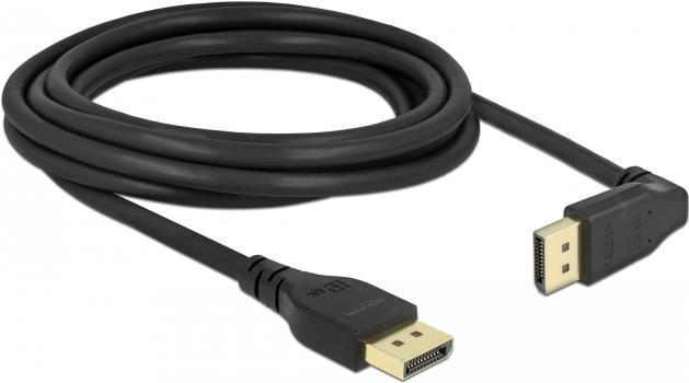 Delock Cavo DisplayPort da maschio diritto a maschio con angolo di 90Ã‚Â° verso l'alto 8K 60 Hz 3 m senza funzione snap-in