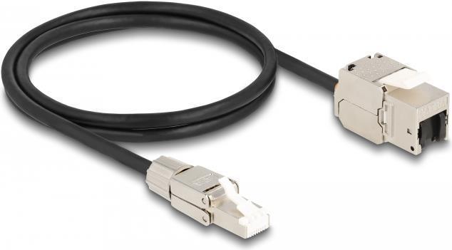 Delock Cavo RJ45 plug-in da assemblare al modulo Keystone Jack RJ45 Cat.6A 1 m