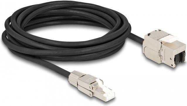 Delock Cavo RJ45 plug-in da assemblare al modulo Keystone Jack RJ45 Cat.6A 5 m