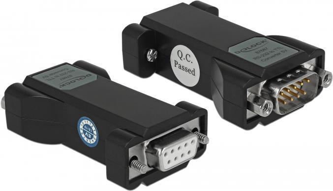 Delock Converter 1 x Serial RS -232 DB9 Femmina a 1 x Seriale TTL / CMOS 5 V DB9 MAL con protezione ESD 3 kV e intervallo di te