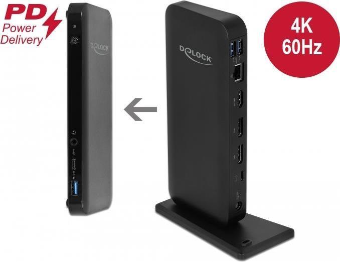 DeLOCK 87746 replicatore di porte e docking station per notebook Cablato Nero (Delock USB Type-C DP 1.4 Docking Stati)