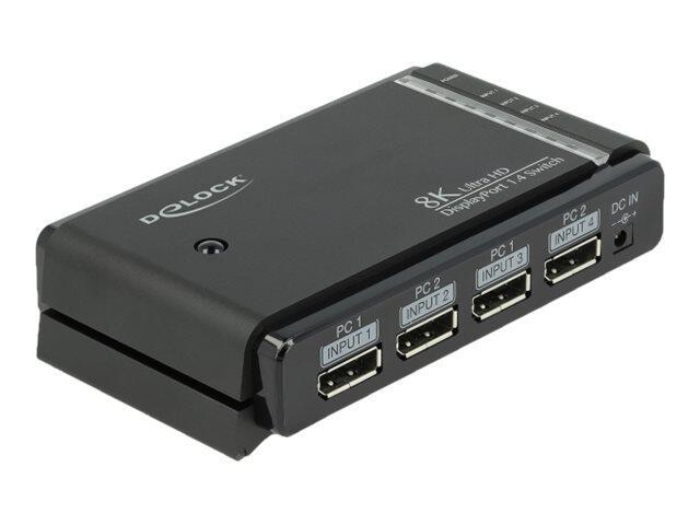 Delock DisplayPort 1.4 Commuta DisplayPort 2x2 in ingresso DisplayPort 1x2 8K