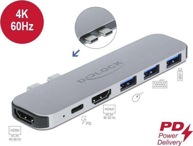 Delock docking station per MacBook Dual HDMI 4K / PD / Hub