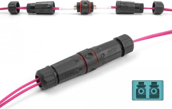 Delock connettore del cavo in fibra ottica jack duplex LC a jack duplex LC OM3 impermeabile