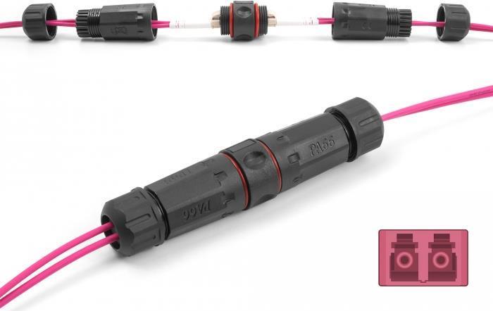 Delock connettore del cavo in fibra ottica jack duplex LC a jack duplex LC OM4 impermeabile