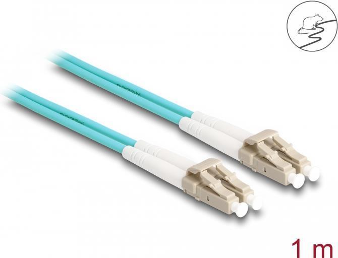 Delock Cavo in fibra ottica con armatura metallica LC Duplex a LC Duplex multimodale OM3 1m