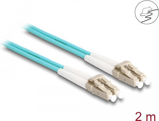 Delock Cavo in fibra ottica con armatura metallica LC Duplex a LC Duplex multimodale OM3 2m