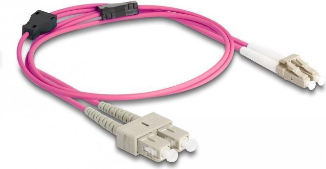 Delock - Cavo di rete - LC Multi -Mode (M) a SC Multi -Mode (M) - 1 m - 3 mm - Fibra di vetro - Duplex - 50/125 Micrometro - OM