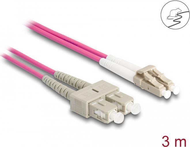 Delock - Cavo di rete - LC Multi -Mode (M) a SC Multi -Mode (M) - 3 m - 3 mm - Fibra di vetro - Duplex - 50/125 Micrometro - OM