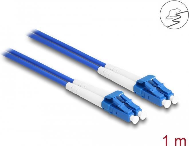 Delock Cavo in fibra ottica con armatura metallica LC Duplex a LC Duplex monomodale OS2 1m