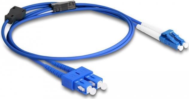DELOCK - Cavo di rete - Modalità singola LC (M) a SC Single Mode (M) - 1 M - 3 mm - Fibra di vetro - Duplex - 9/125 Micrometro