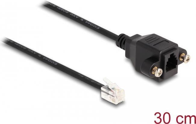 Delock cavo RJ10 da spina RJ10 a presa RJ10 per installazione 30 cm nero