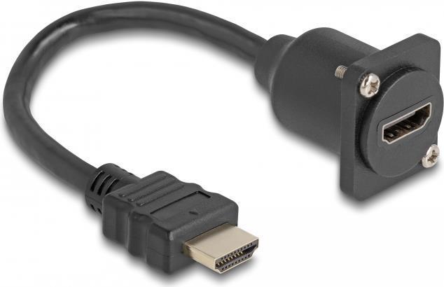 Delock Cavo HDMI tipo D maschio a femmina nero da 20 cm