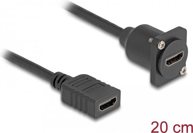 Delock Cavo HDMI tipo D femmina-femmina nero da 20 cm