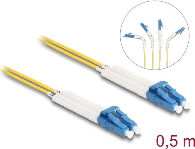 Delock cavo in fibra ottica da LC Duplex a LC Duplex monomodale OS2 angolato da 0,5 m