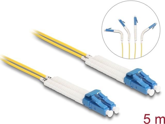 Delock cavo in fibra ottica da LC Duplex a LC Duplex monomodale OS2 angolato da 5 m
