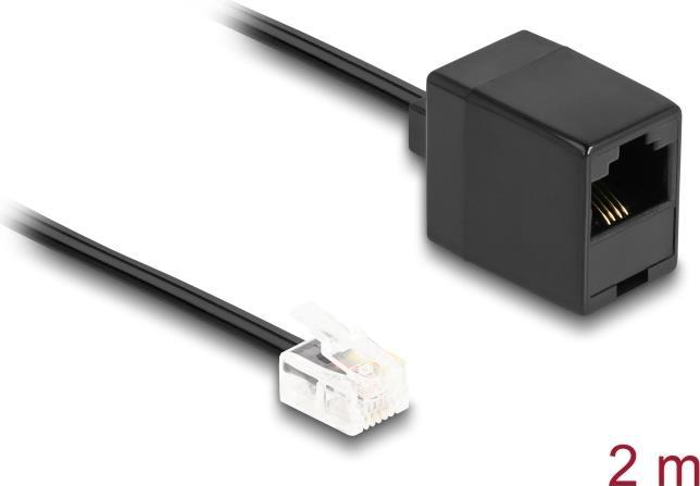 Delock cavo telefonico da spina RJ11 a presa RJ45 nero 2 m