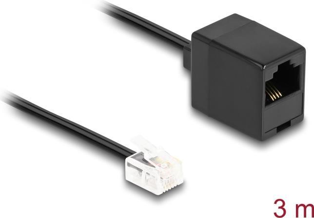 Delock cavo telefonico da spina RJ11 a presa RJ45 nero 3 m