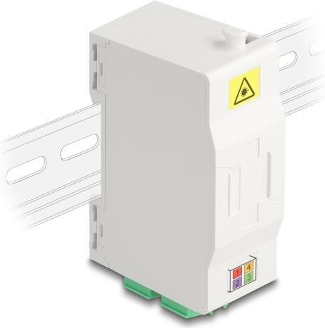 Delock Scatola di connessione in fibra ottica per guida DIN con supporto di giunzione
