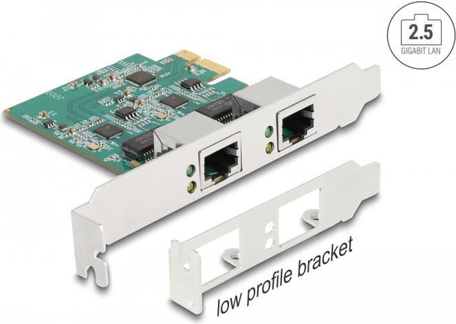 Delock Scheda PCI Express x1 a 2 x RJ45 2.5 Gigabit LAN RTL8125