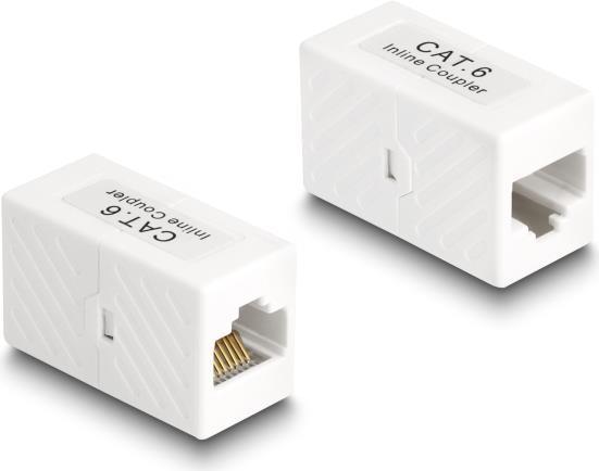 Adattatore Delock da presa RJ45 a presa RJ45 Cat.6 UTP bianco