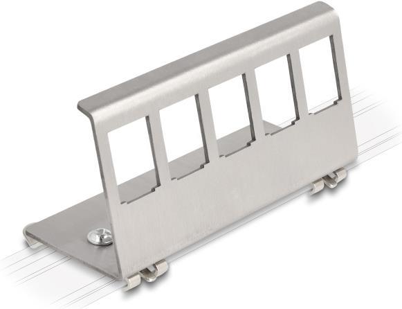 Delock Supporto in metallo Keystone a 5 porte per guida DIN