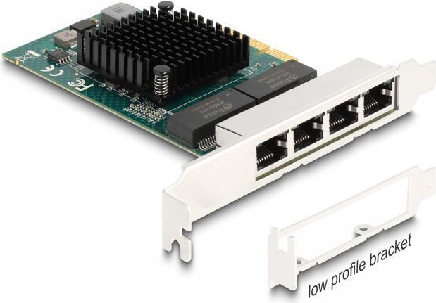 Delock Scheda PCI Express x4 a 4 x RJ45 Gigabit LAN BCM