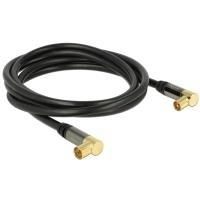 DELOCK - Cavo antenna - Connettore UHF (M) - Connettore UHF (W) - 2,0m - coassiale - Black - Angle Connection (88865)