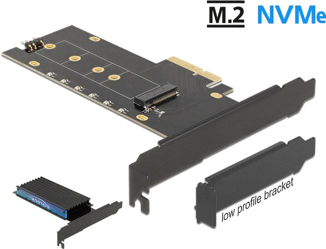 Ã¢â‚¬Â¢ Delock PCI Express x4 Karte zu 1 x intern NVMe M.2 Key M mit Kà¼hlkà¶rper und RGB LED Beleuchtung - Low Pro