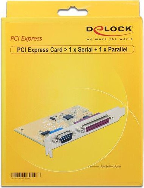 Scheda Delock PCI Express 1 x seriale 1 x parallelo - adattatore parallelo/seriale - PCIe 2.0 - RS -232 x 1 IEEE 1284 x 1 (8944