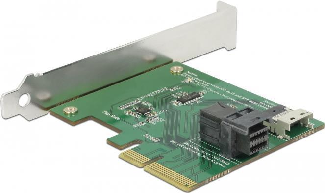 Scheda PCI Express DeLOCK - presa SFF-8654 4i a 38 pin - presa SFF-8643 a 36 pin - PCI Express x4 V3.0 - fino a 24 Gbps (89923)