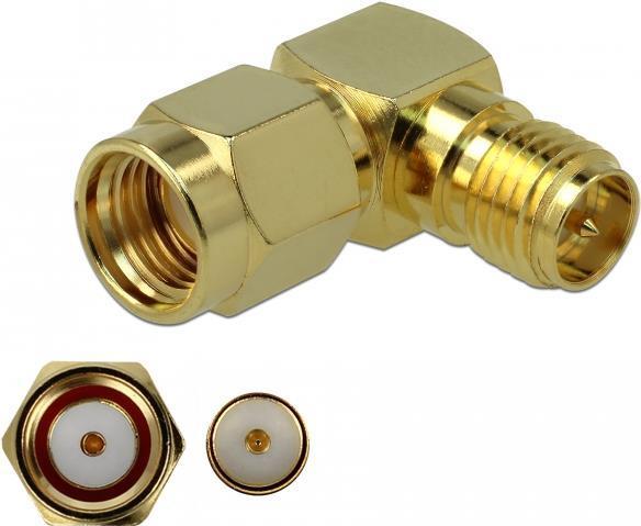 Adattatore Delock RP-SMA maschio a RP-SMA femmina 90Ã‚Â° 3 GHz