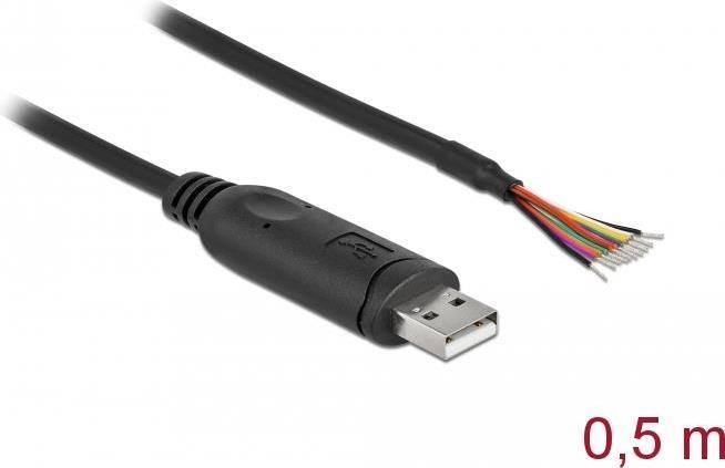 Cavo adattatore Delock da USB 2.0 Tipo-A a RS-232 seriale con 9 estremitÃƒÂ  del cavo aperte