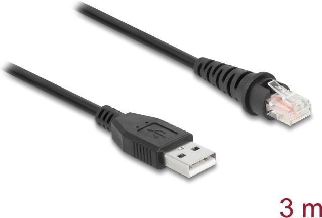 Delock Cavo per scanner di codici a barre da RJ50 a USB 2.0 Tipo A da 3 m