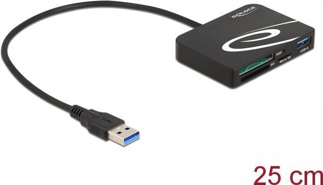 Delock Lettore di schede per schede di memoria XQD / SD / Micro SD Porta USB di tipo A