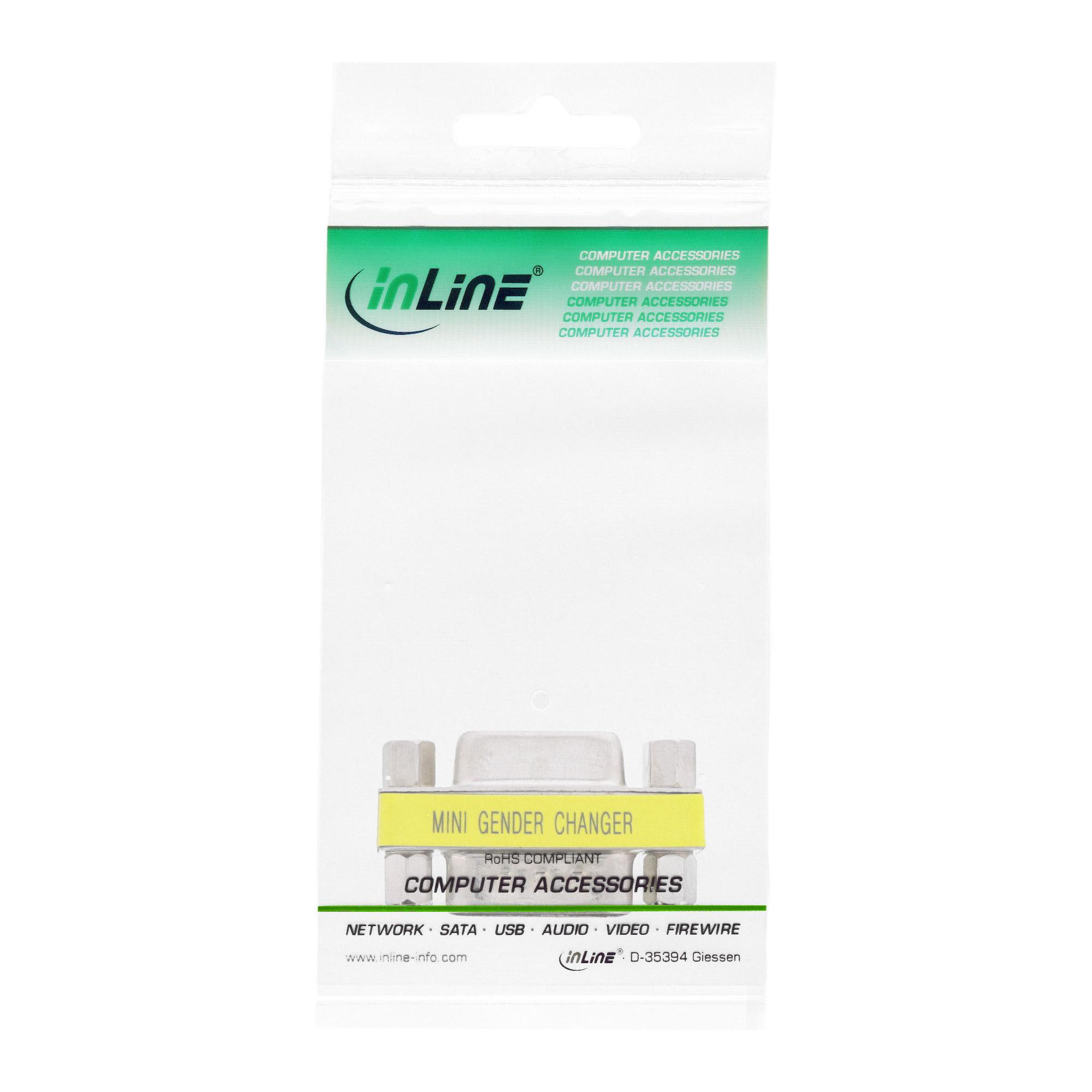 InLineÂ® mini commutatore di genere, 9 pin maschio/femmina (42214)