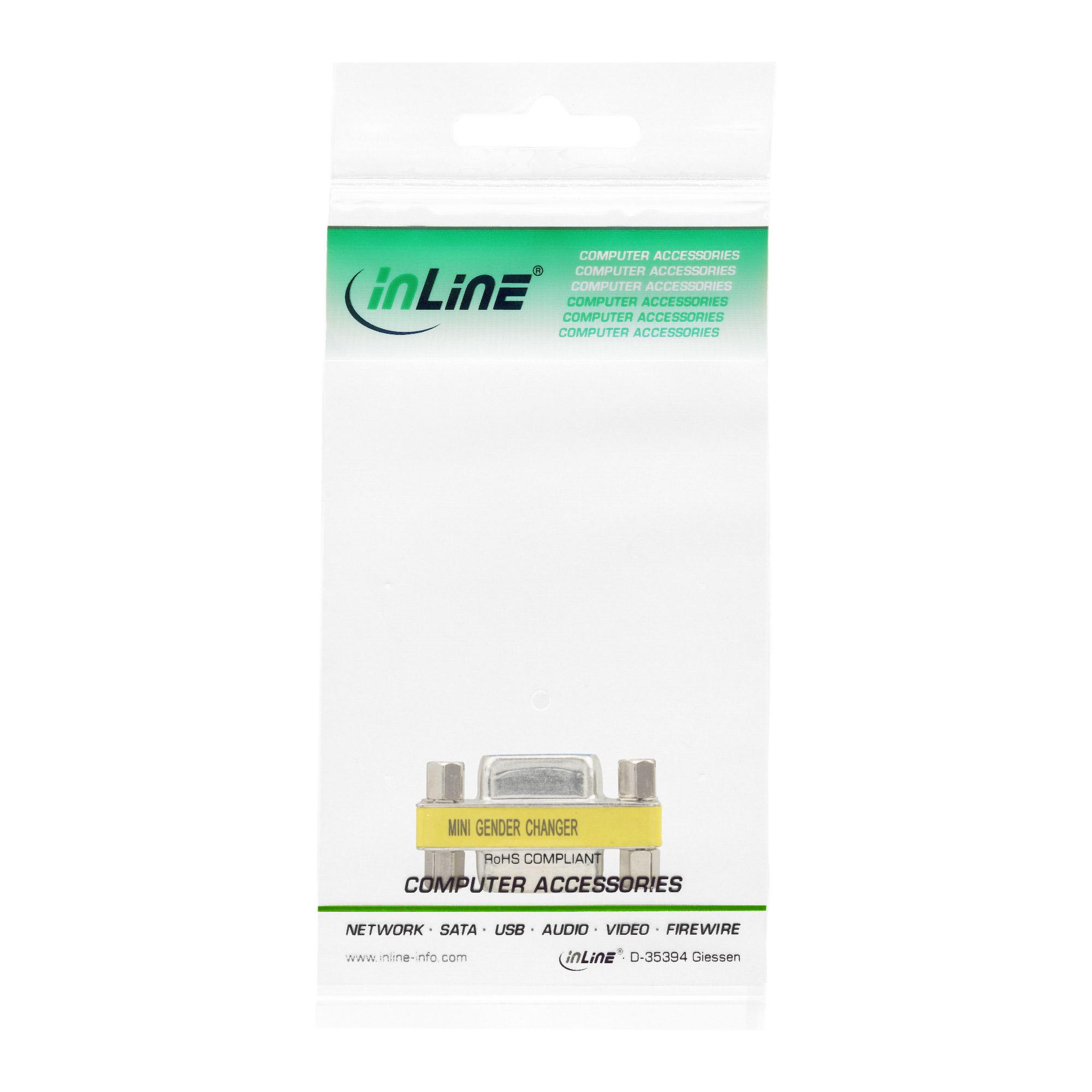Mini commutatore di genere InLineÂ®, presa/presa HD (VGA) a 15 pin (37724)