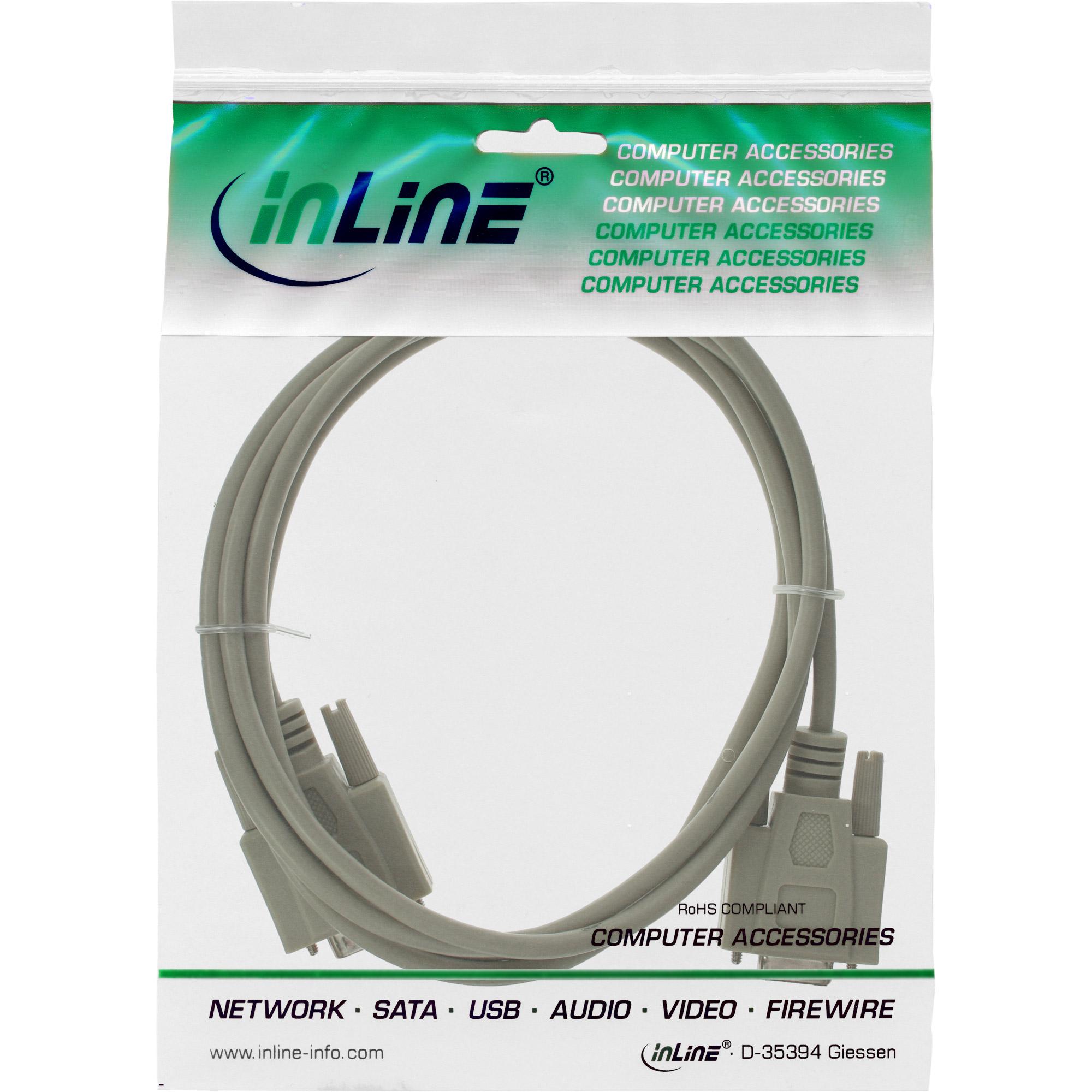 InLine Cavo seriale Sub-D 9pin maschio / femmina pressofuso Pin 11 10m