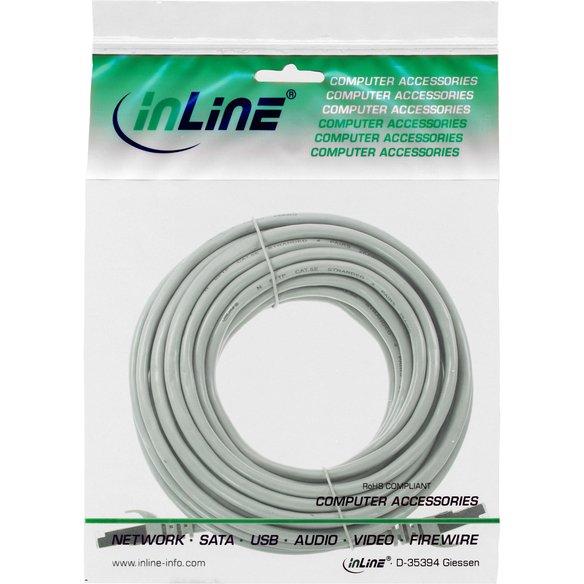 InLine Cavo patch Lan SF/UTP Cat.5e grigio 75m
